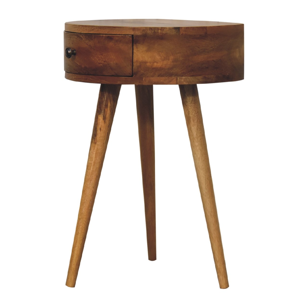Szafka nocna z litego drewna mango – dębowa, 40 cm — model IN3279 - obrazek 2