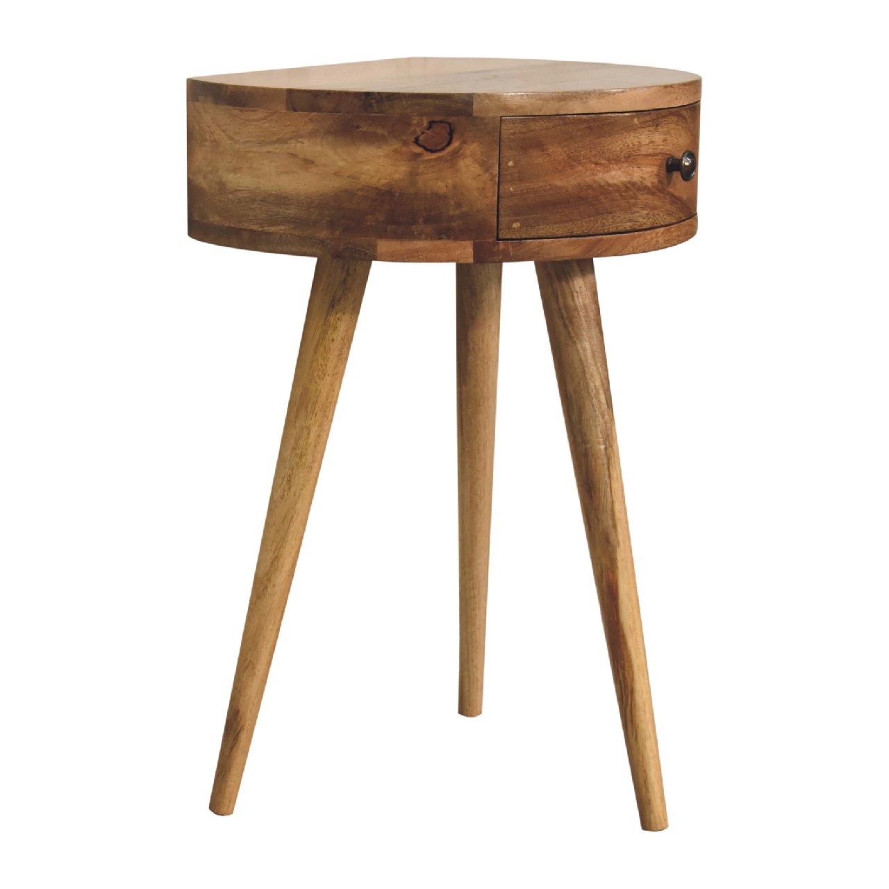 Szafka nocna z litego drewna mango – dębowa, 40 cm — model IN3279 - obrazek 3