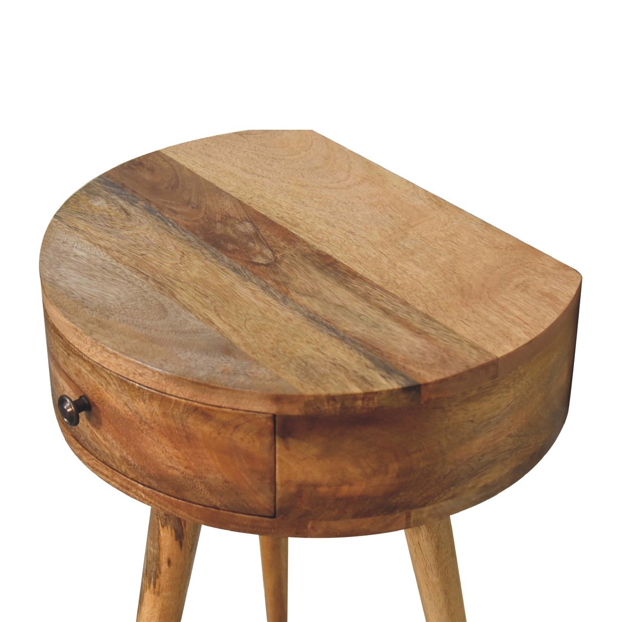 Szafka nocna z litego drewna mango – dębowa, 40 cm — model IN3279 - obrazek 4