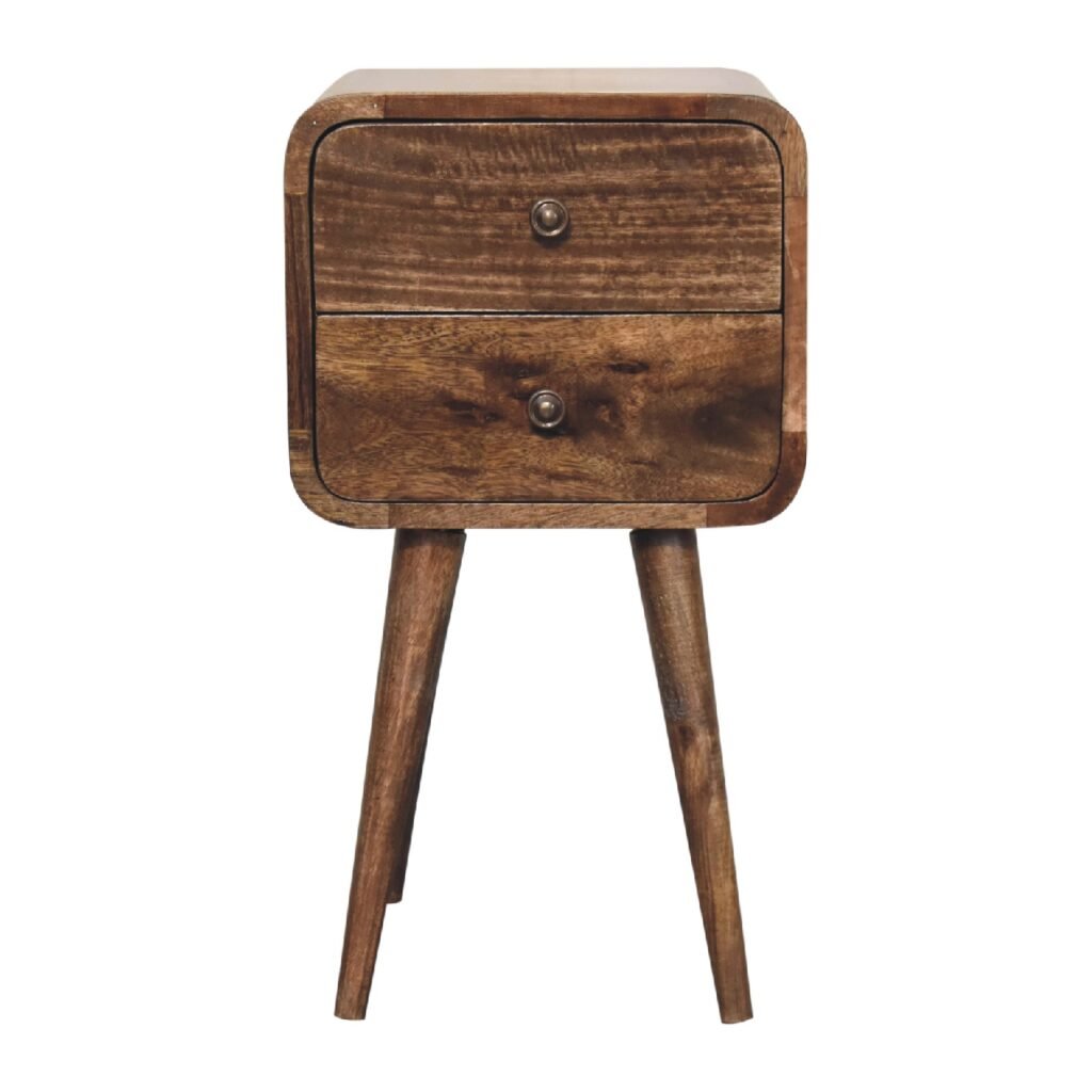 Szafka nocna z litego drewna mango – 30 cm — model IN3281