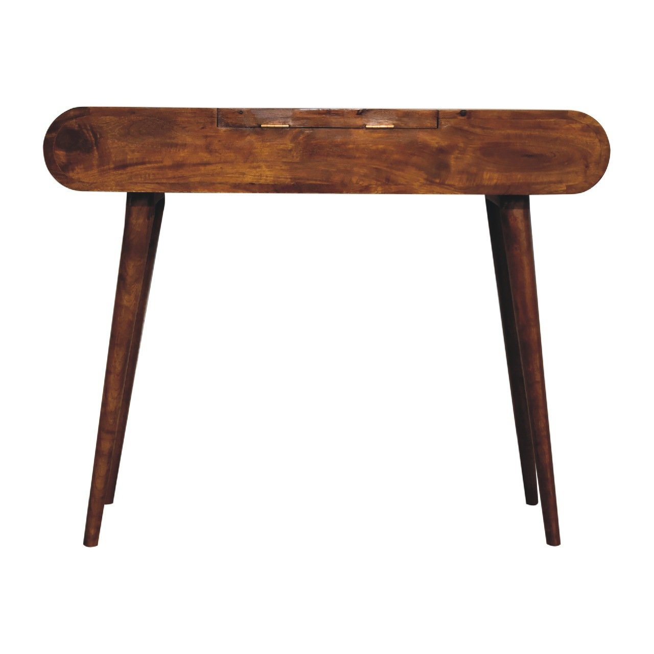 Toaletka z lustrem z litego drewna mango – kasztanowa, 100 cm - obrazek 11