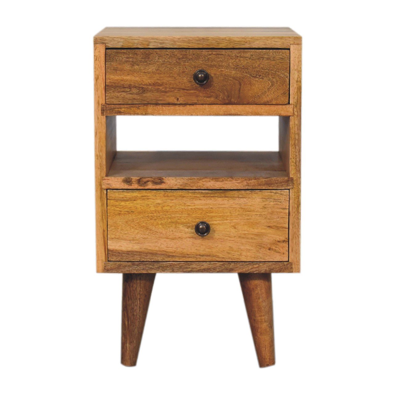 Szafka nocna Artisan IN3292 – lite drewno mango, wykończenie dębowe