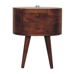 Szafka nocna z litego drewna mango – kasztanowa, 45 cm — model IN3294