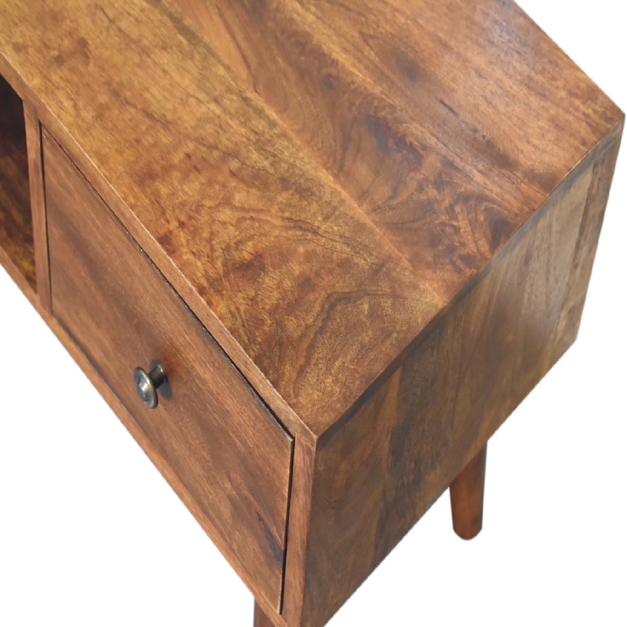 Stolik kawowy z litego drewna mango – kasztanowy, 100 cm - Image 5