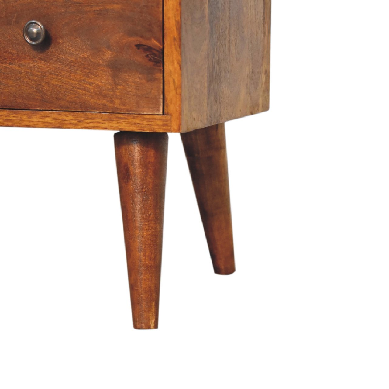 Stolik kawowy z litego drewna mango – kasztanowy, 100 cm - Image 7