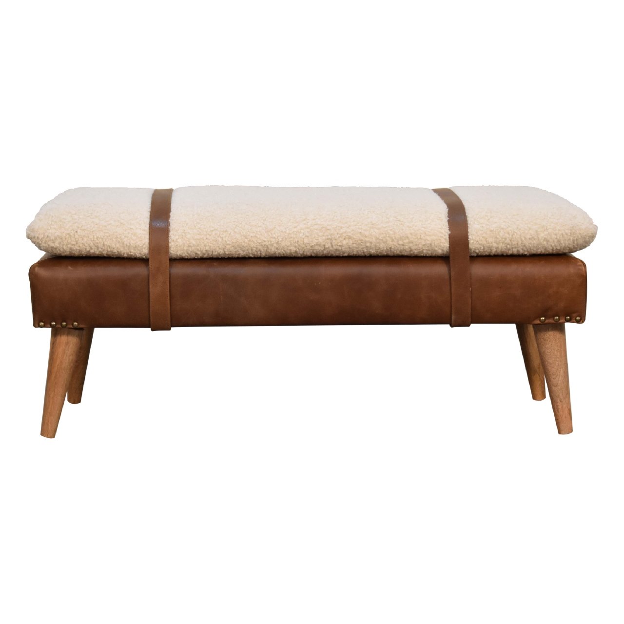 Ławka z drewna o dębowym charakterze – dębowa, 90 cm — model IN3300 - Image 10