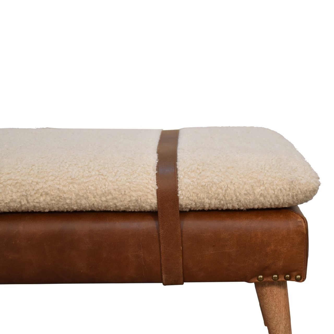 Ławka z drewna o dębowym charakterze – dębowa, 90 cm — model IN3300 - Image 5