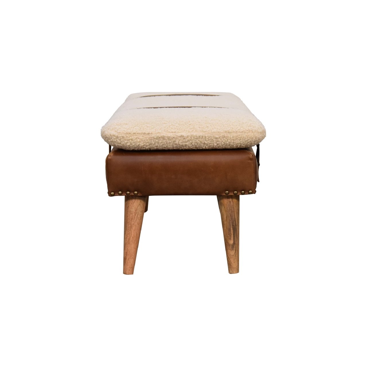 Ławka z drewna o dębowym charakterze – dębowa, 90 cm — model IN3300 - Image 9