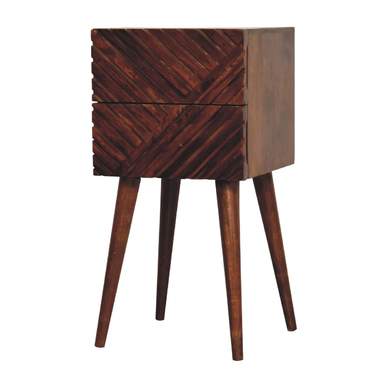 Szafka nocna Artisan IN3301 – lite drewno mango, wykończenie kasztanowe - Image 3