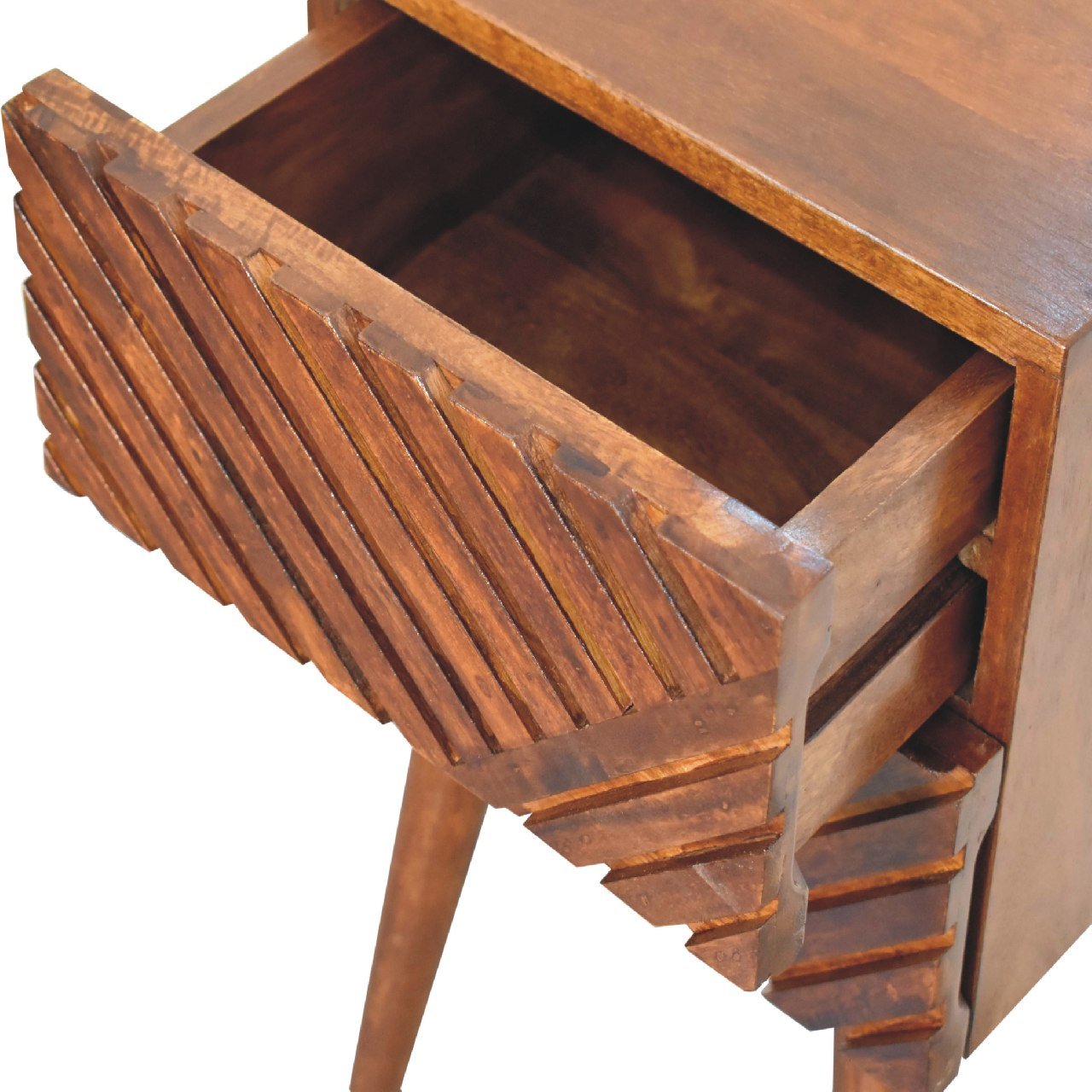 Szafka nocna Artisan IN3301 – lite drewno mango, wykończenie kasztanowe - Image 6