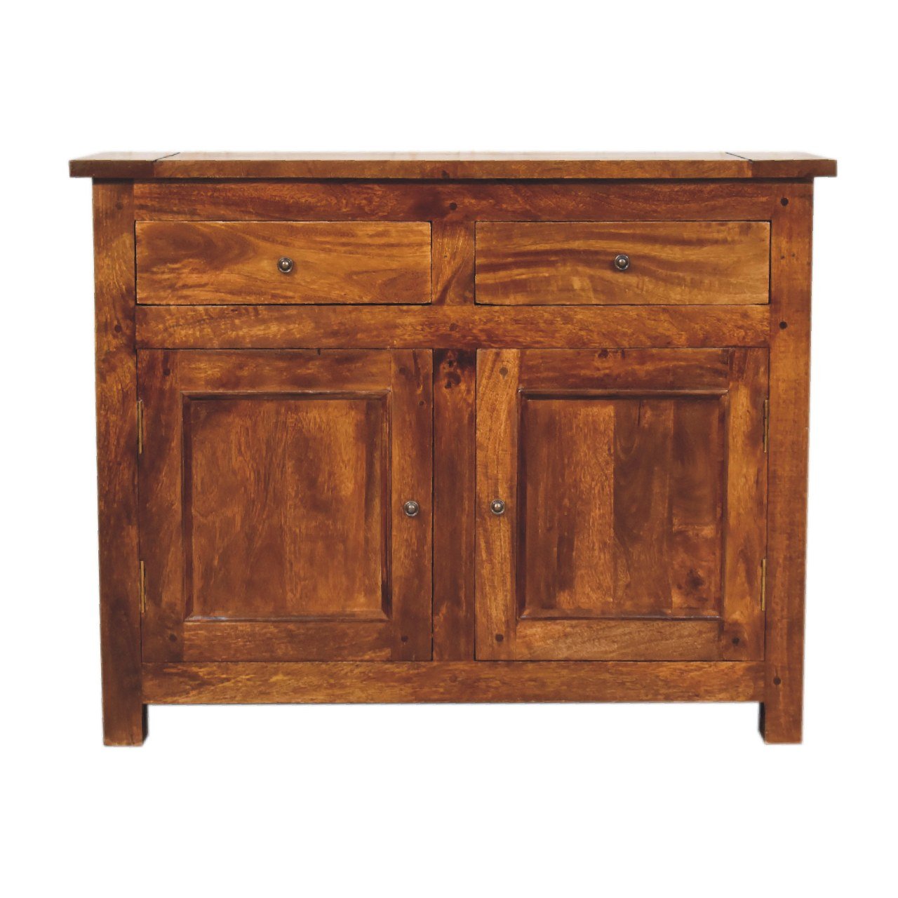 Komoda z litego drewna mango – kasztanowa, 108 cm