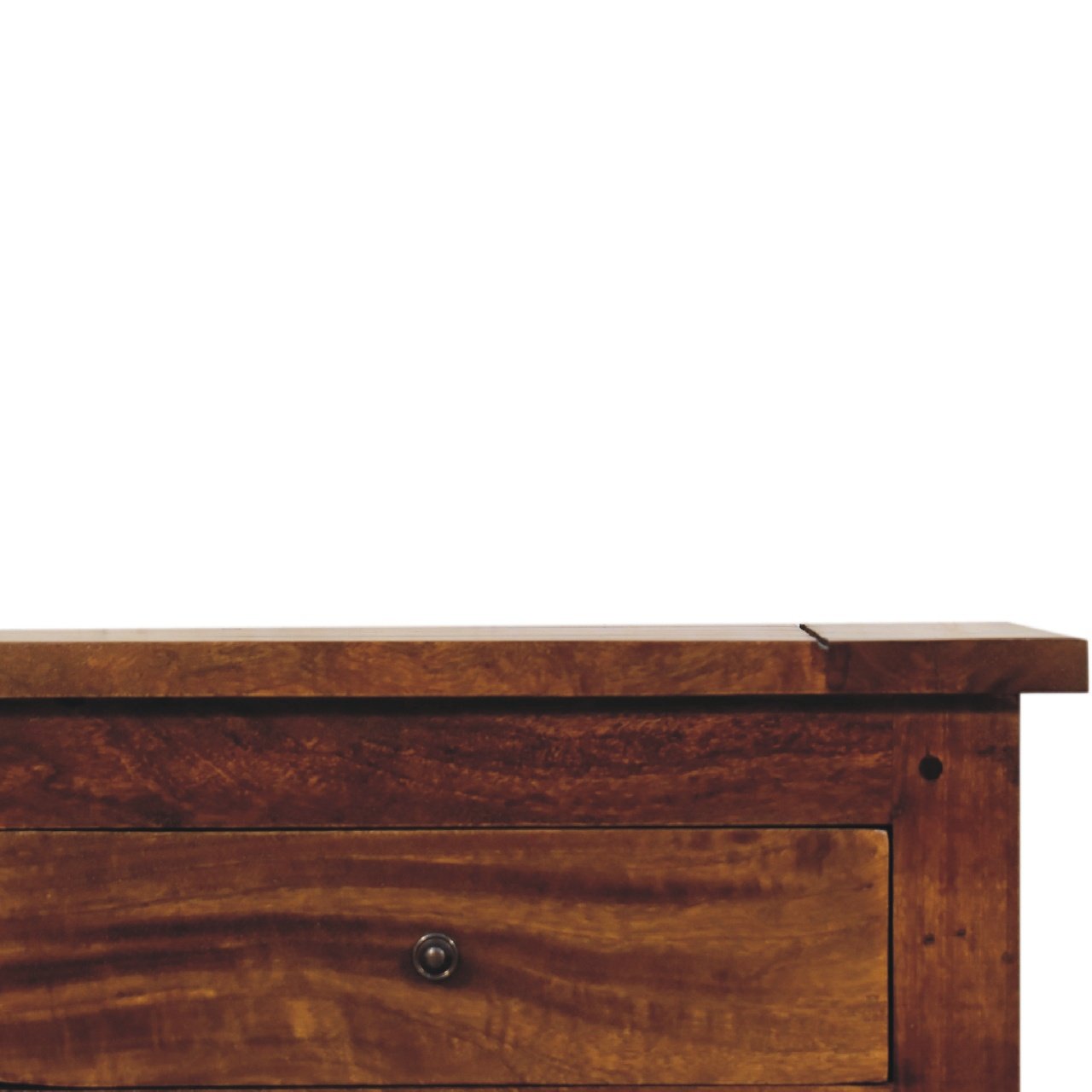 Komoda z litego drewna mango – kasztanowa, 108 cm - obrazek 4