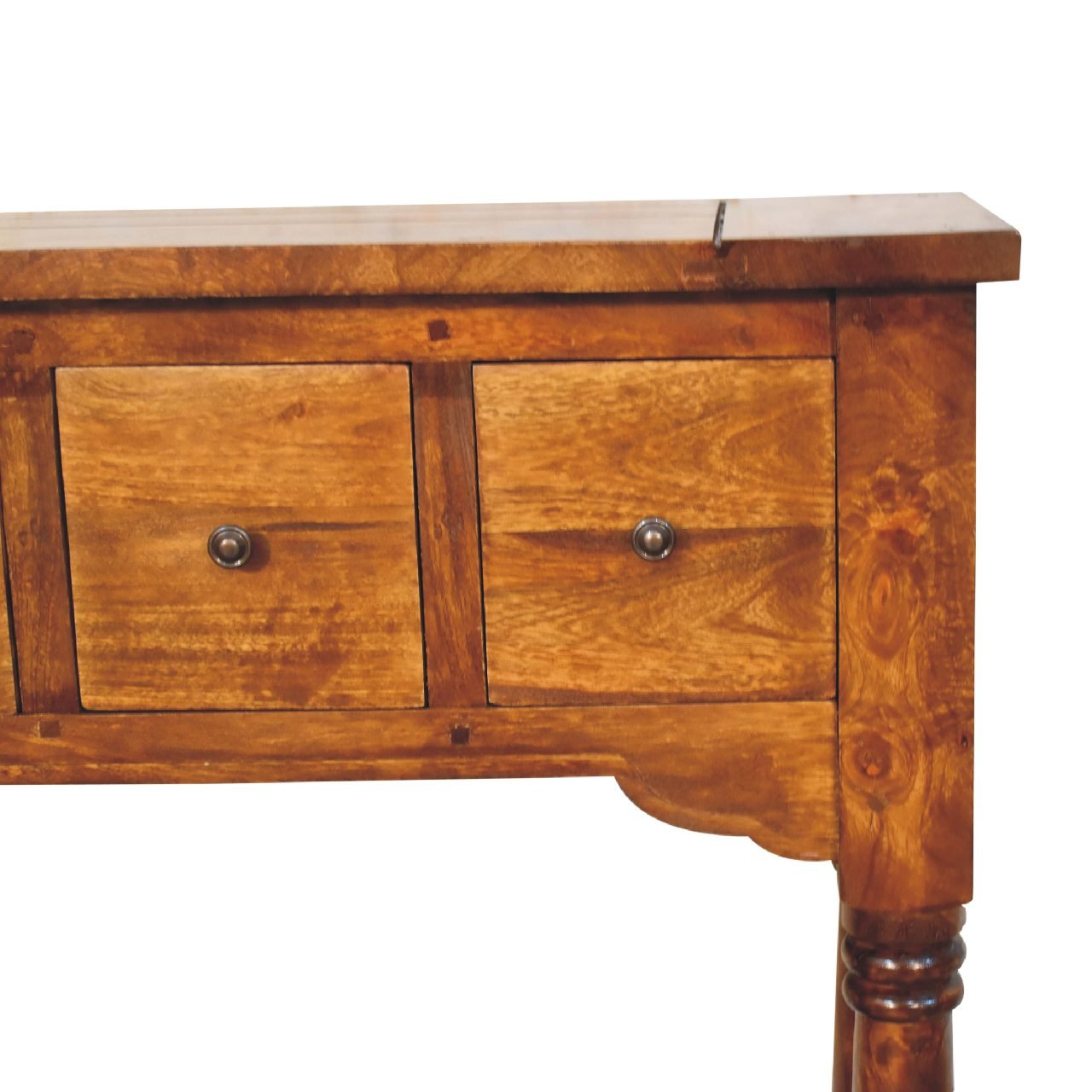 Stół z litego drewna mango – kasztanowy, 100 cm — model IN3305 - obrazek 4