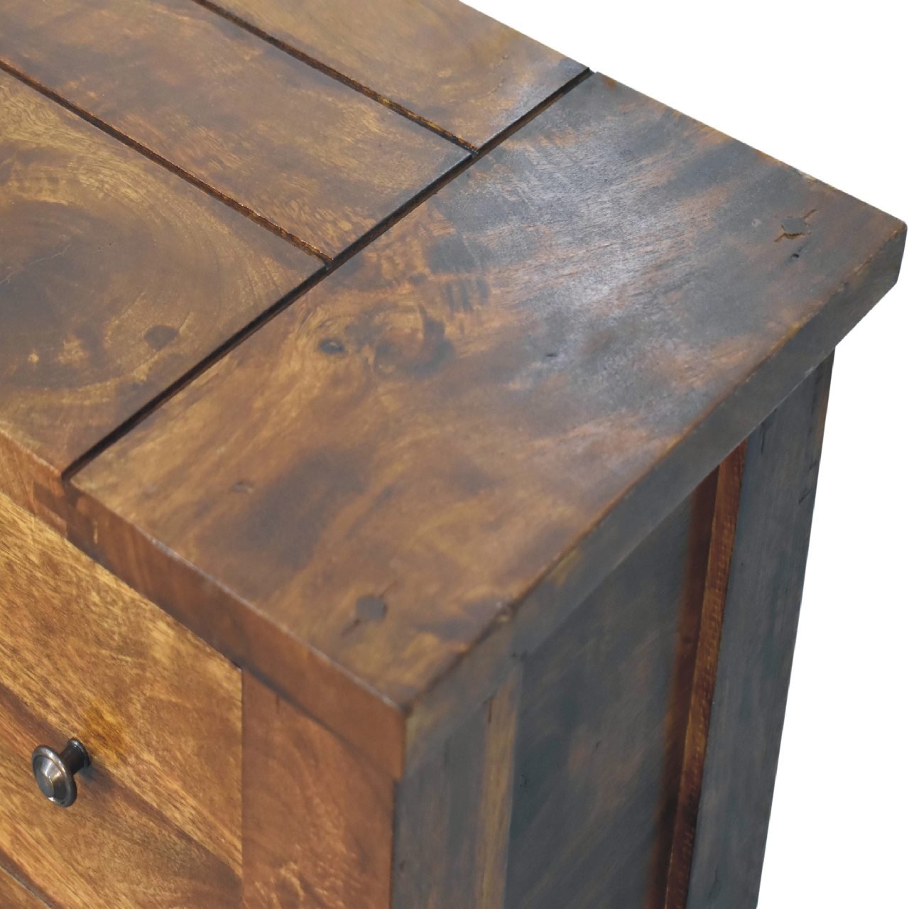 Stół z litego drewna mango – kasztanowy, 100 cm — model IN3305 - obrazek 5