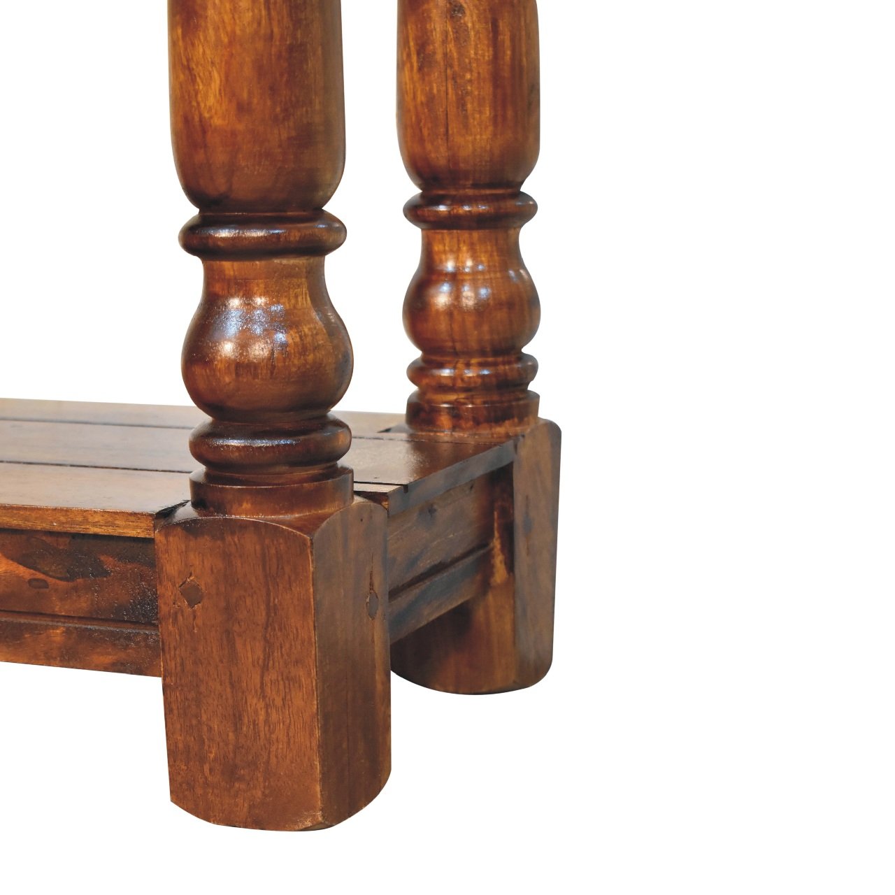 Stół z litego drewna mango – kasztanowy, 100 cm — model IN3305 - obrazek 7