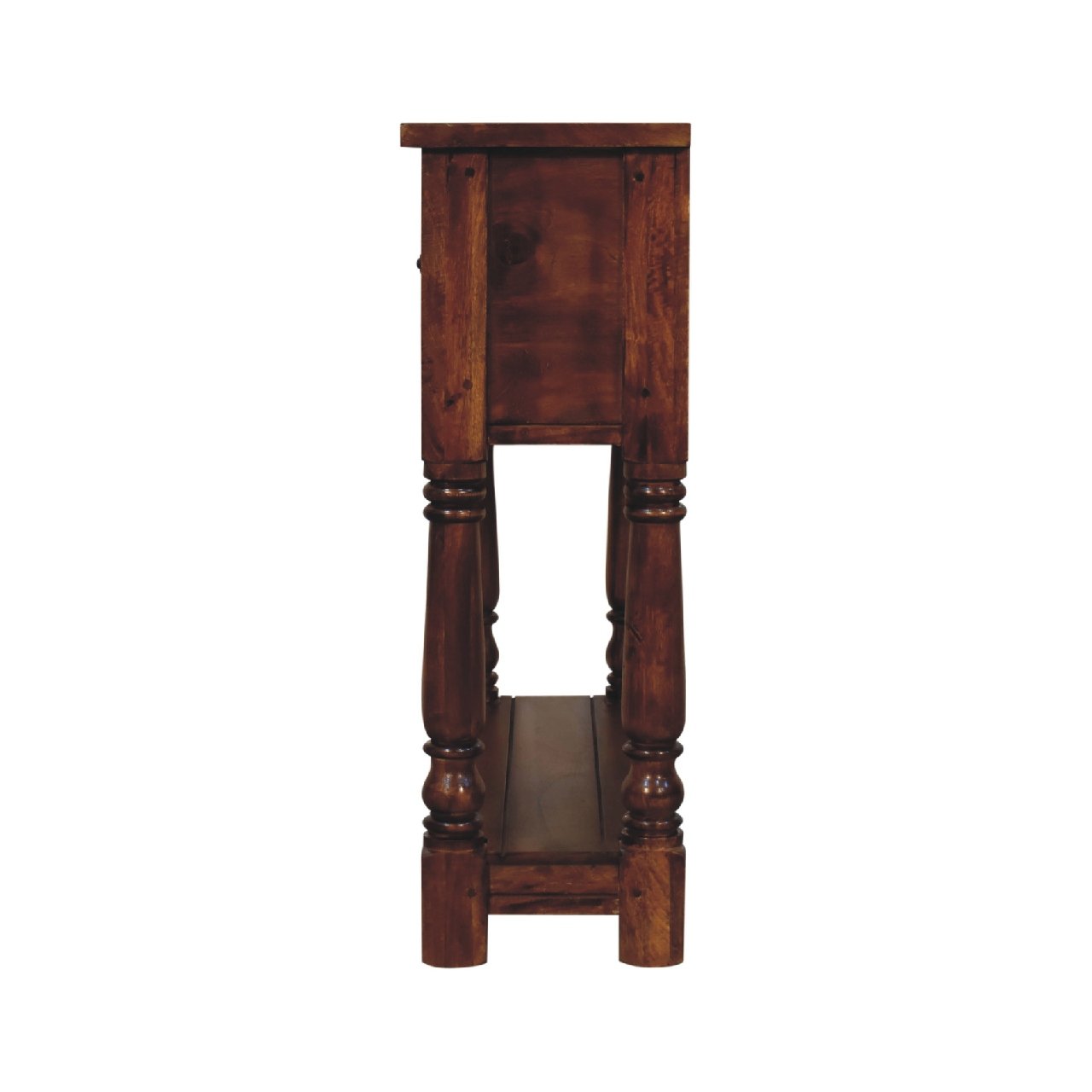 Stół z litego drewna mango – kasztanowy, 100 cm — model IN3305 - obrazek 8