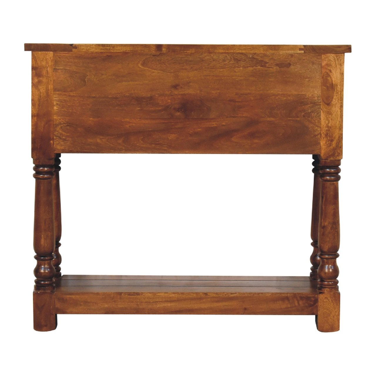 Stół z litego drewna mango – kasztanowy, 100 cm — model IN3305 - obrazek 9