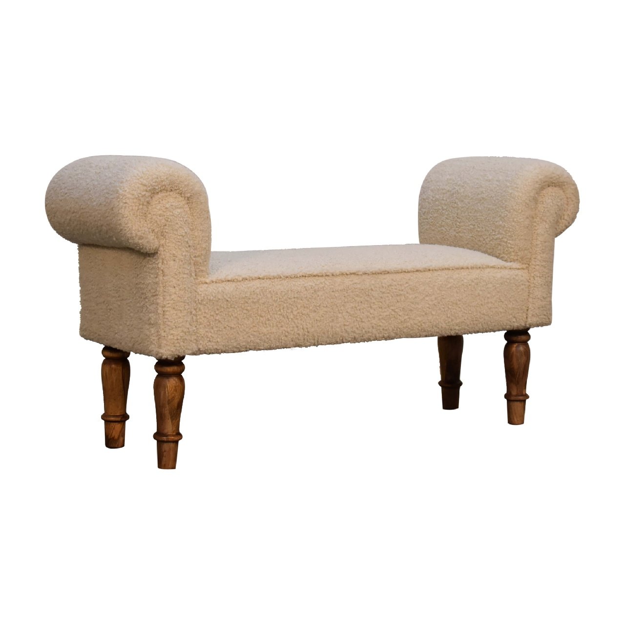 Ławka z litego drewna mango – dębowa, 102 cm - Image 3