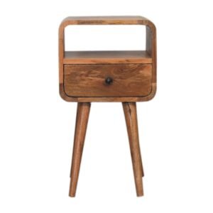 Szafka nocna z litego drewna mango – dębowa, 30 cm — model IN3314