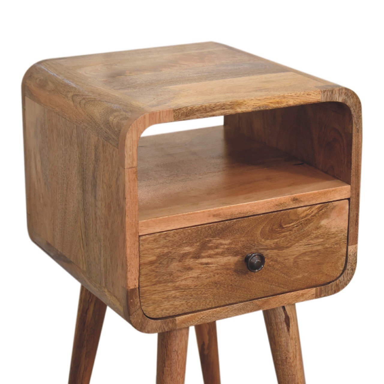 Szafka nocna z litego drewna mango – dębowa, 30 cm — model IN3314 - obrazek 6