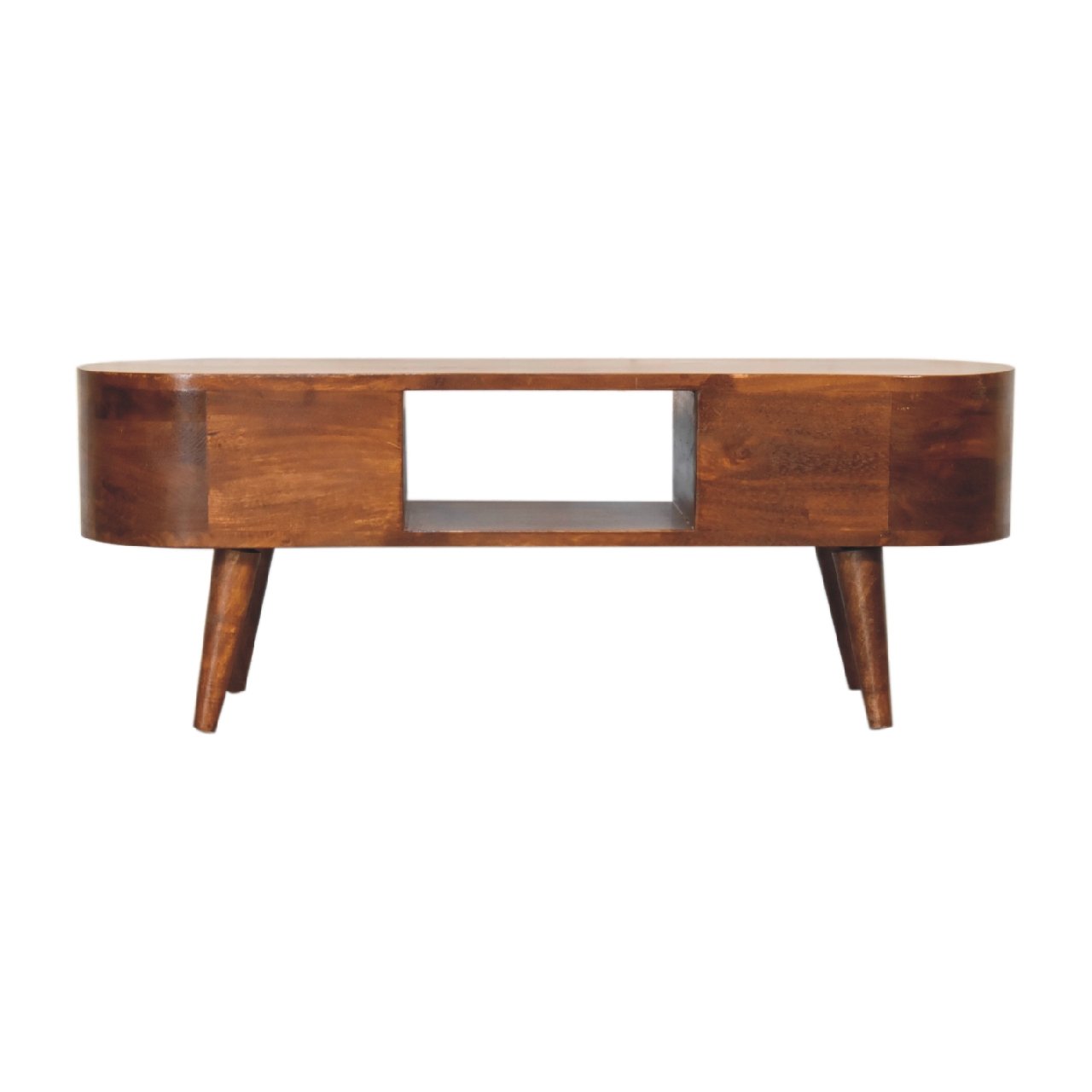 Szafka RTV z litego drewna mango – kasztanowa, 100 cm — model IN3315 - obrazek 10