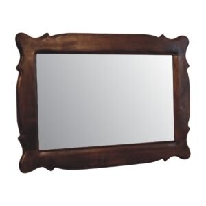 Lustro z litego drewna mango – kasztanowe, 90 cm