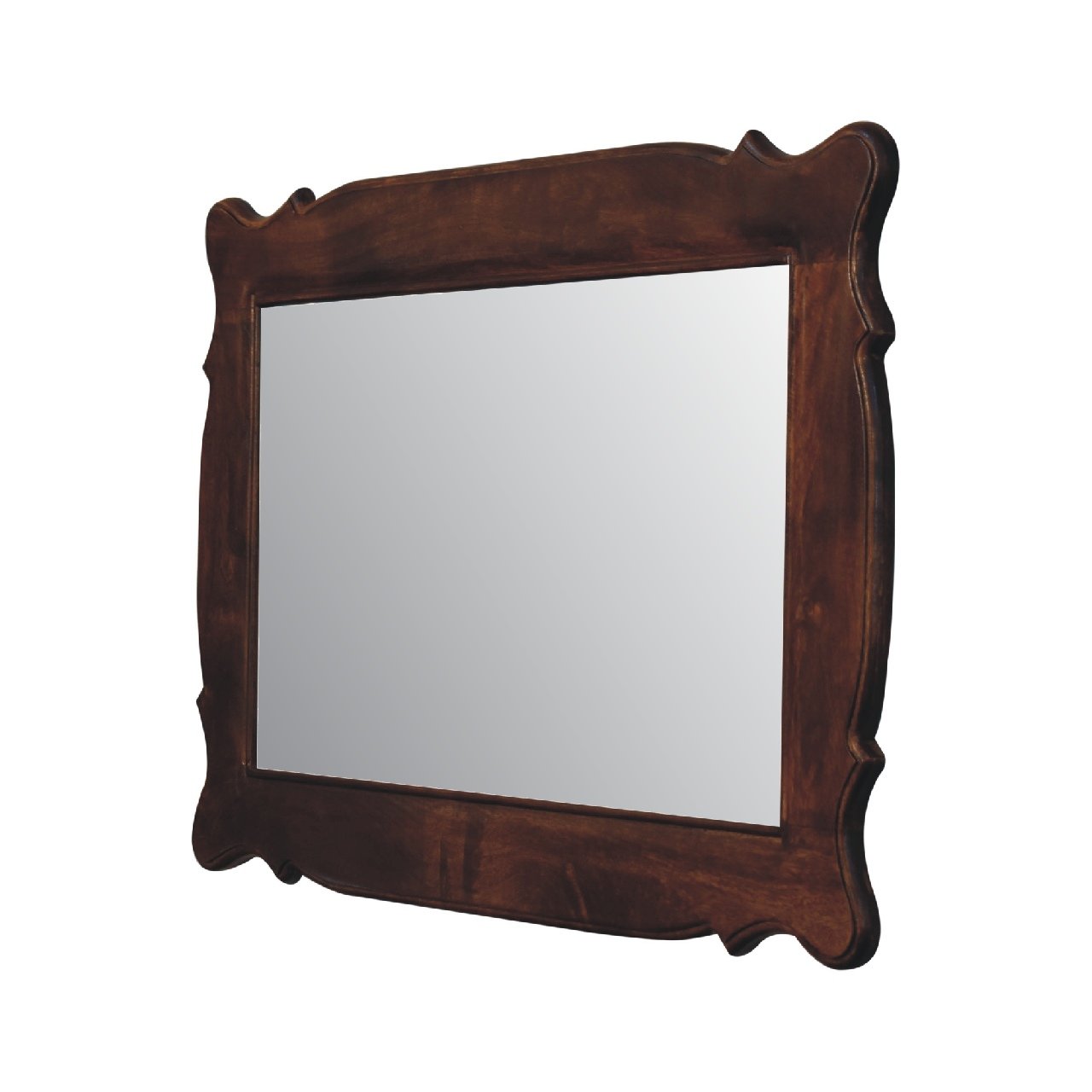 Lustro z litego drewna mango – kasztanowe, 90 cm - Image 2