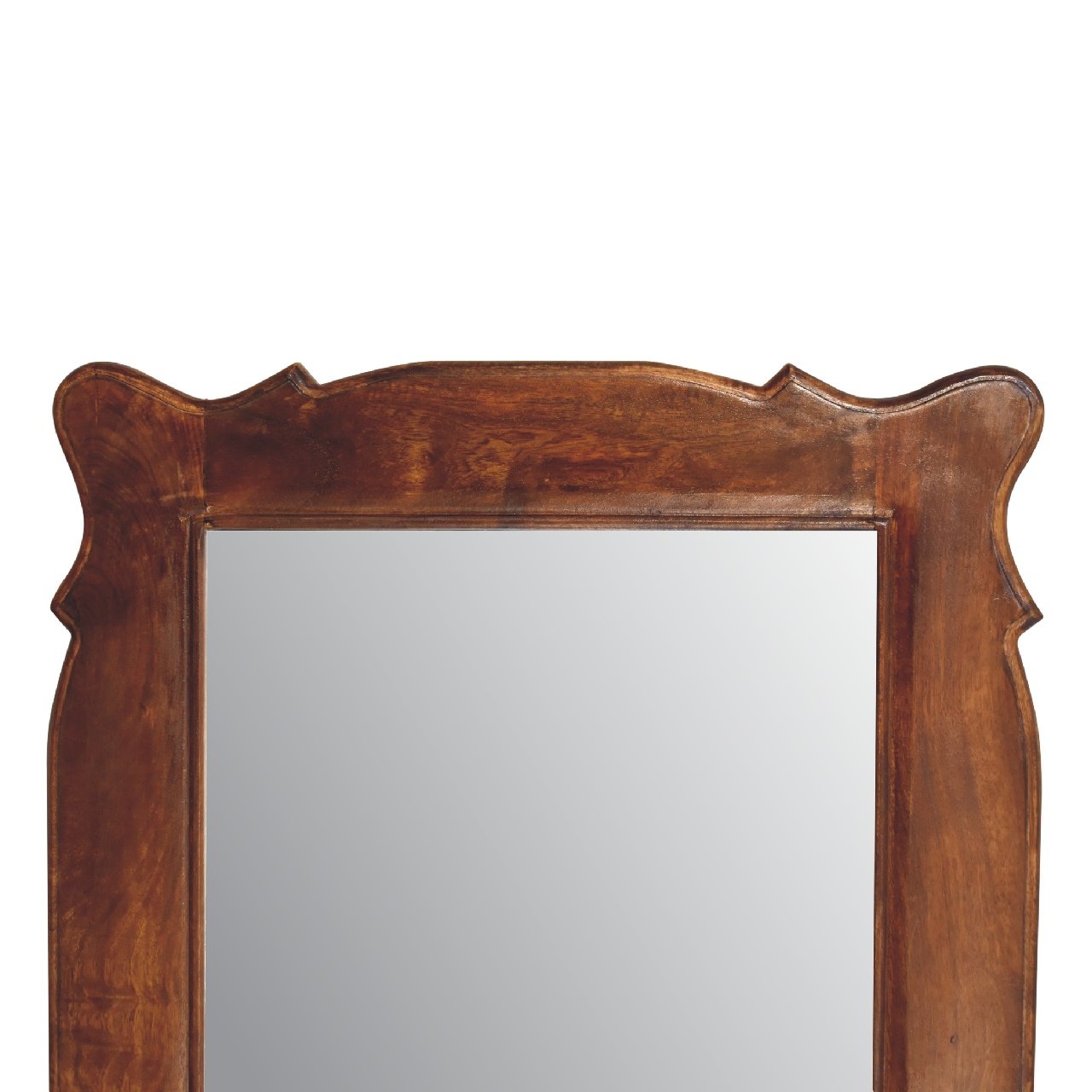 Lustro z litego drewna mango – kasztanowe, 90 cm - Image 3