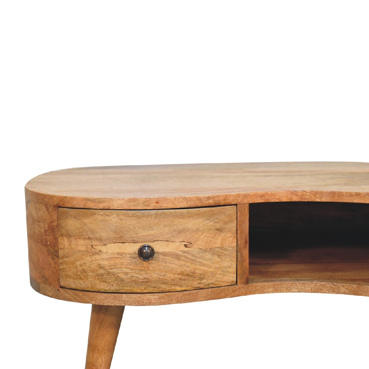 Stolik kawowy z litego drewna mango – dębowy, 80 cm — model IN3319 - Image 4