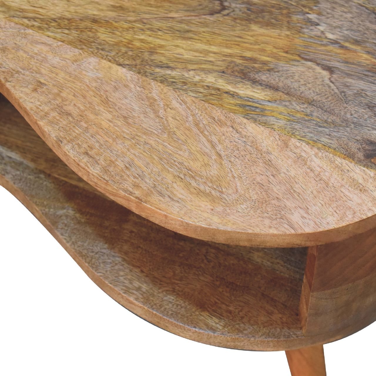 Stolik kawowy z litego drewna mango – dębowy, 80 cm — model IN3319 - Image 6