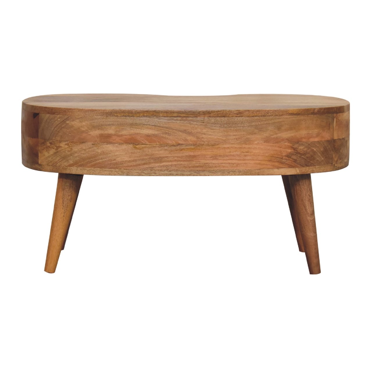 Stolik kawowy z litego drewna mango – dębowy, 80 cm — model IN3319 - Image 9