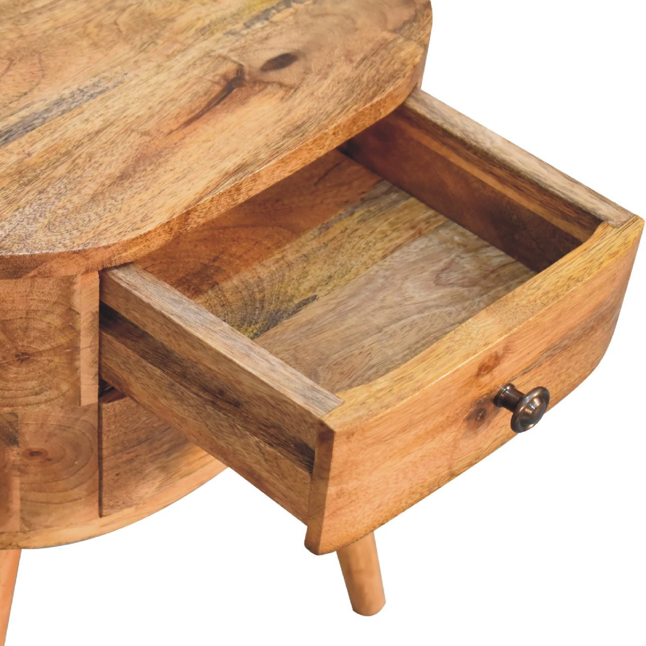 Szafka nocna Artisan IN3330 – lite drewno mango, wykończenie dębowe - obrazek 6