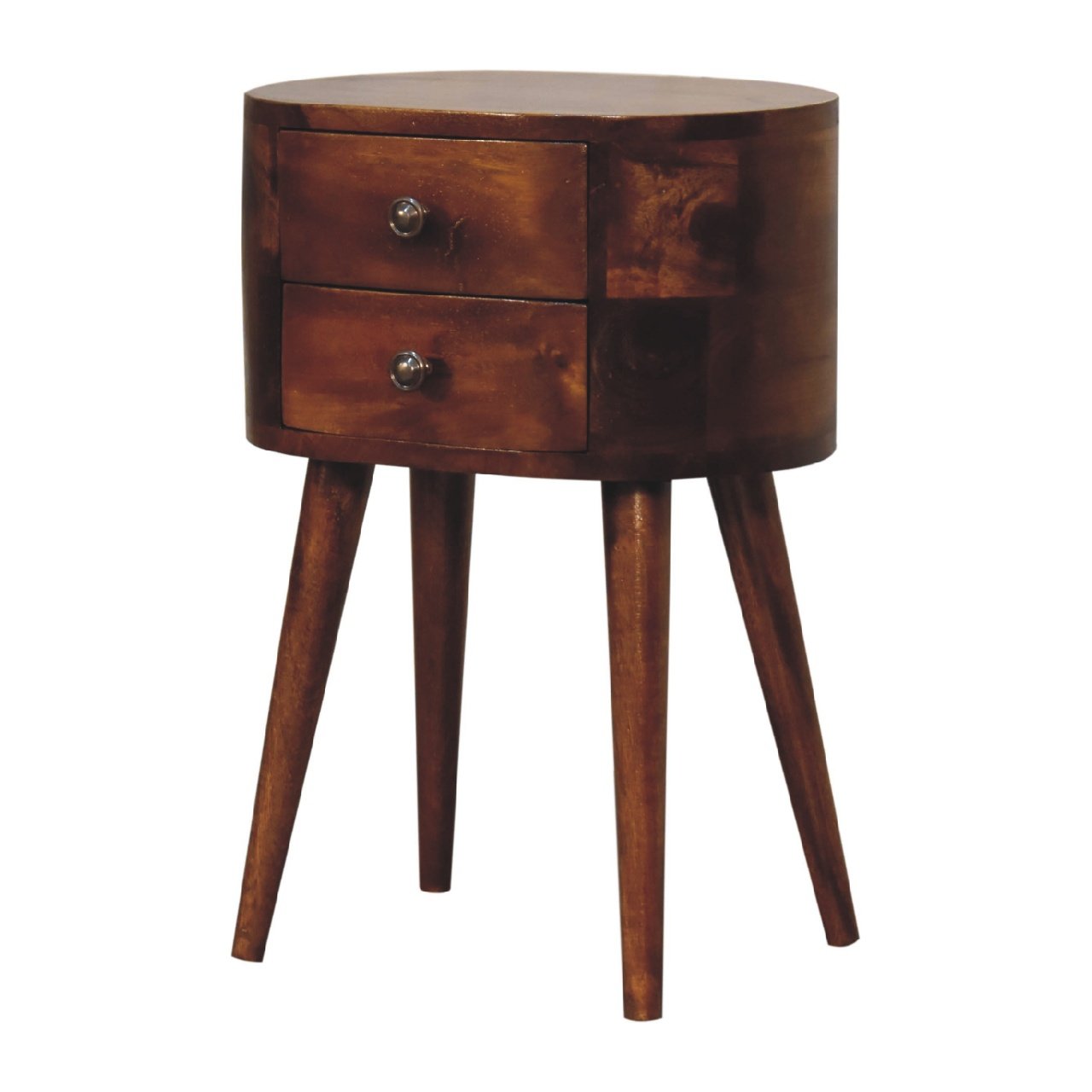 Szafka nocna z litego drewna mango – kasztanowa, 35 cm — model IN3331 - obrazek 2