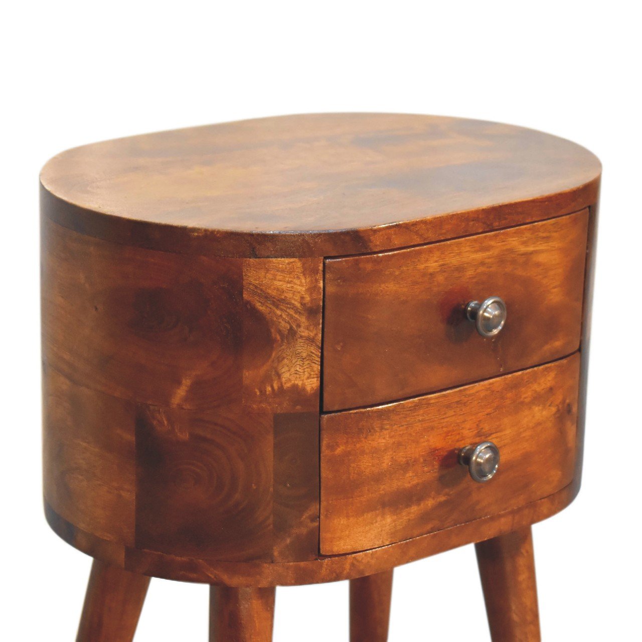 Szafka nocna z litego drewna mango – kasztanowa, 35 cm — model IN3331 - obrazek 5