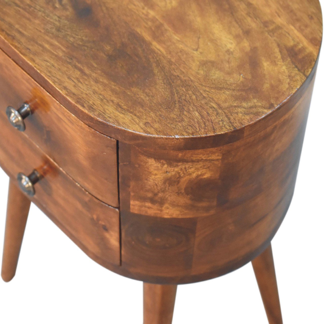 Szafka nocna z litego drewna mango – kasztanowa, 35 cm — model IN3331 - obrazek 6