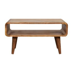 Szafka RTV z litego drewna mango – dębowa, 65 cm