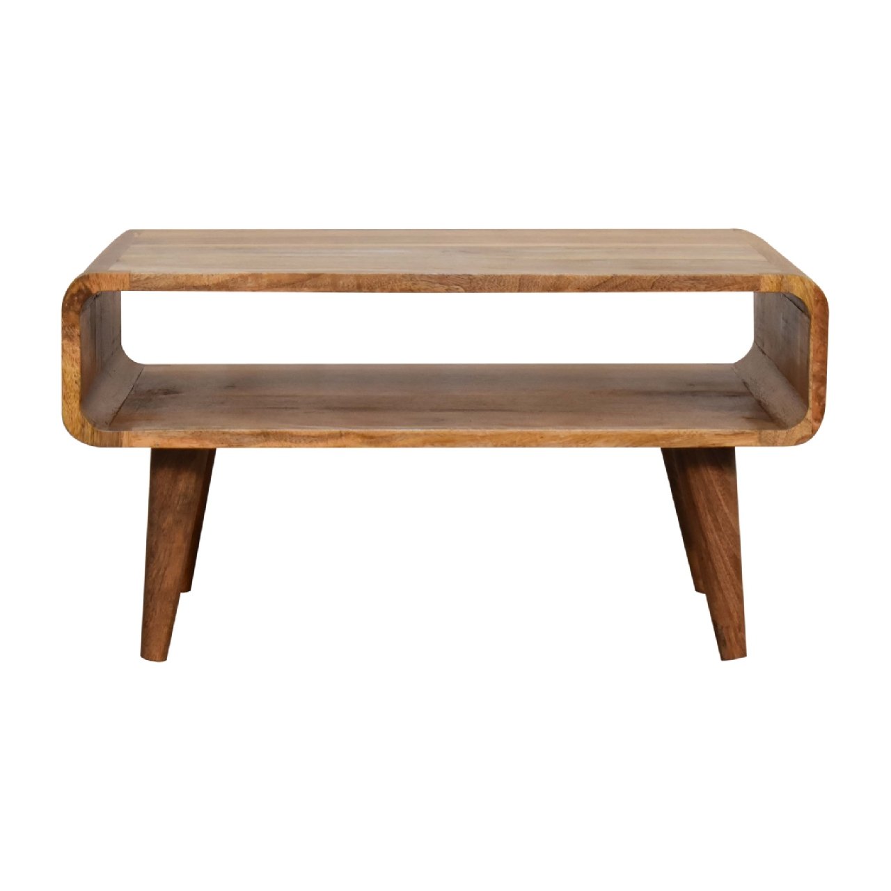 Szafka RTV z litego drewna mango – dębowa, 65 cm