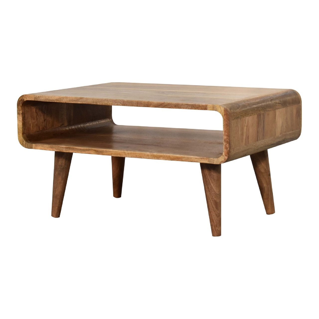 Szafka RTV z litego drewna mango – dębowa, 65 cm - obrazek 2