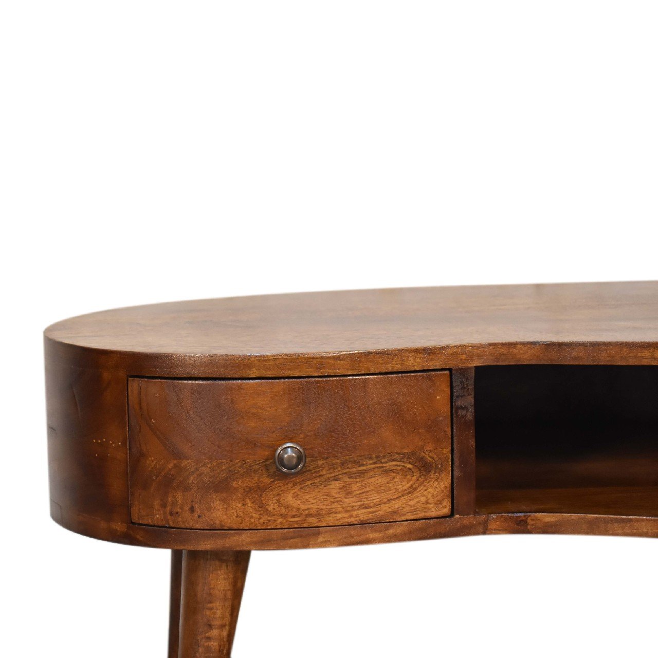 Stolik kawowy z litego drewna mango – kasztanowy, 70 cm - Image 4