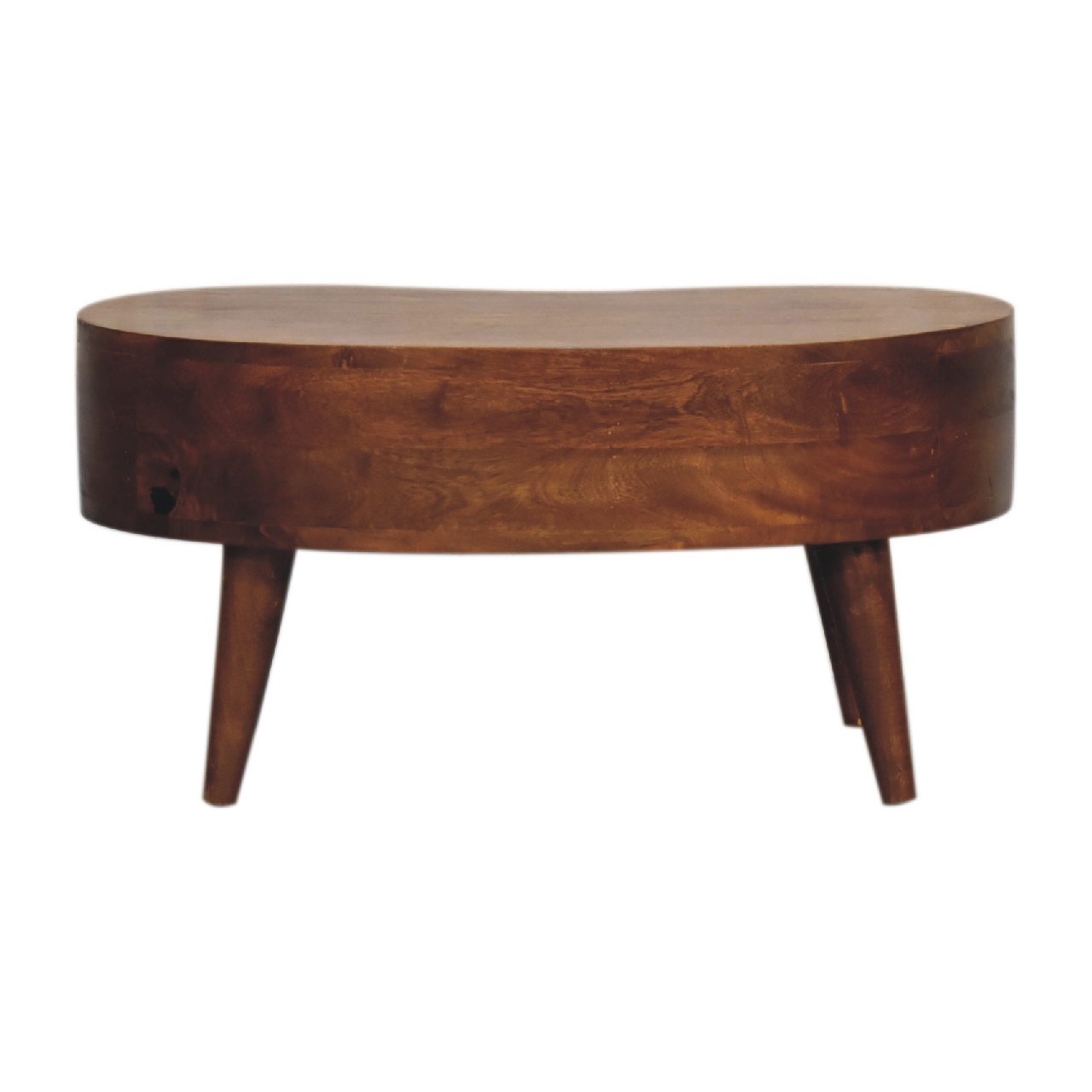 Stolik kawowy z litego drewna mango – kasztanowy, 70 cm - Image 9