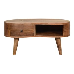 Stolik kawowy z litego drewna mango – dębowy, 70 cm