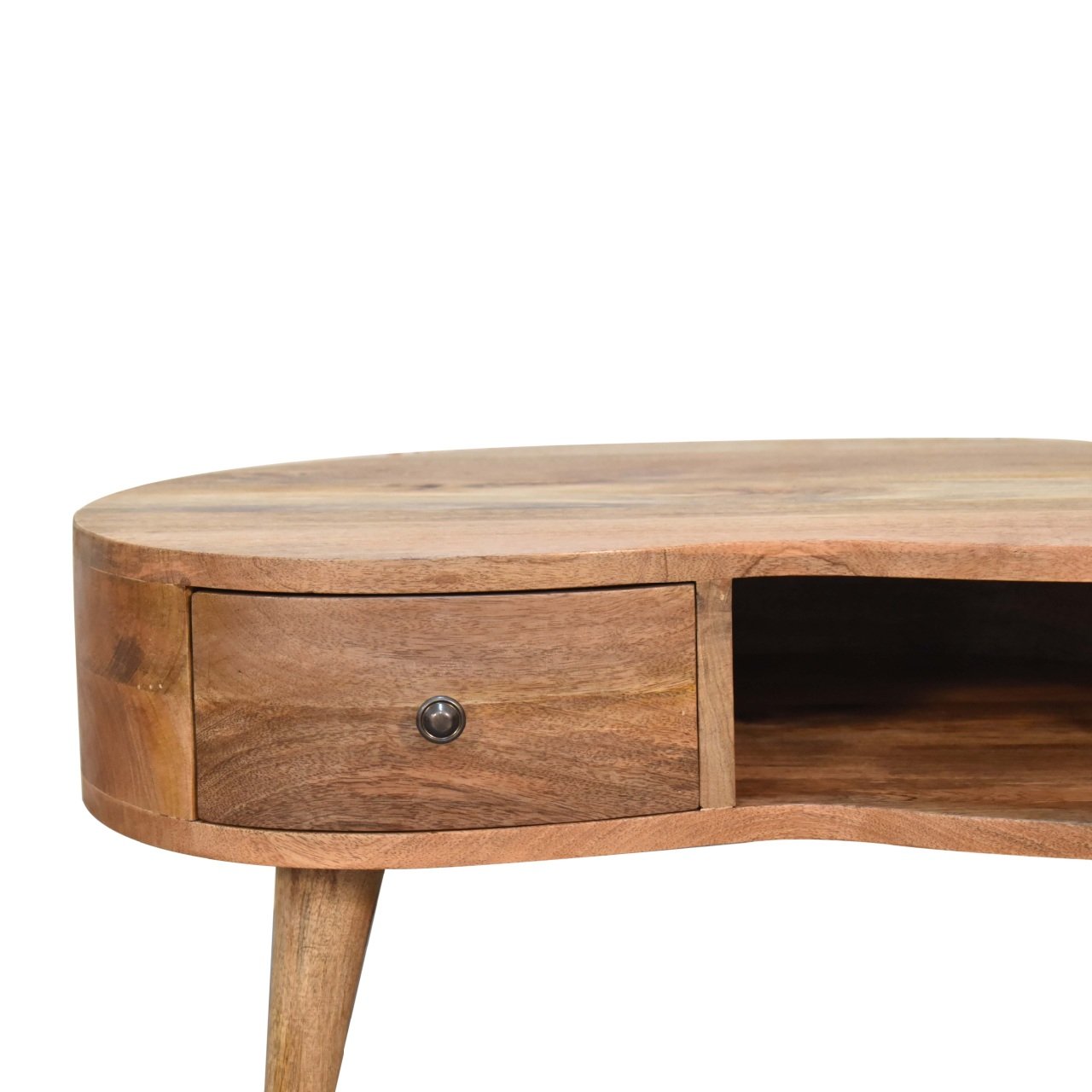 Stolik kawowy z litego drewna mango – dębowy, 70 cm - Image 4