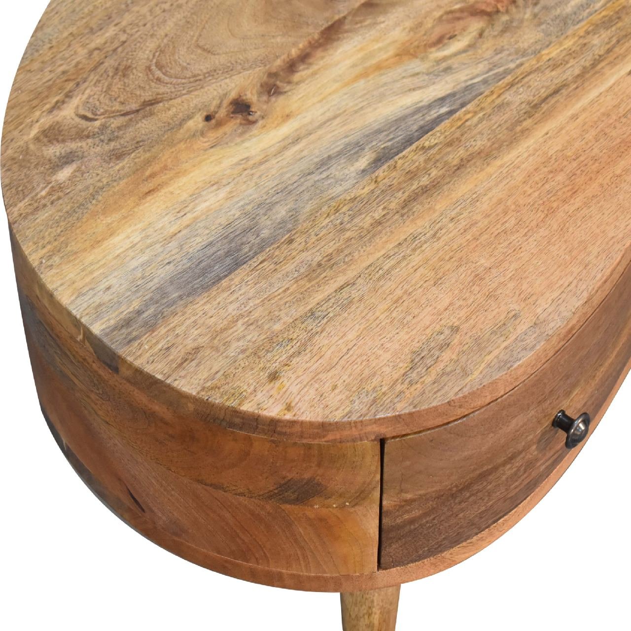 Stolik kawowy z litego drewna mango – dębowy, 70 cm - Image 5