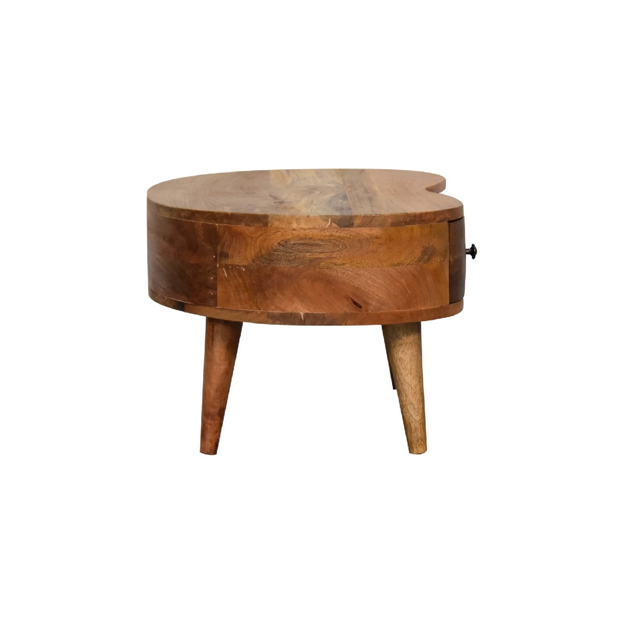 Stolik kawowy z litego drewna mango – dębowy, 70 cm - Image 8