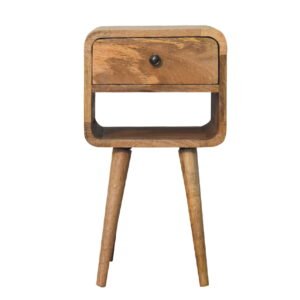 Szafka nocna z litego drewna mango – dębowa, 30 cm — model IN3349