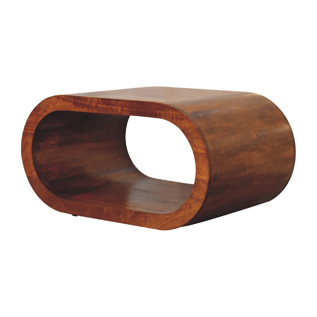 Stolik kawowy z litego drewna mango – kasztanowy, 80 cm — model IN3375 - Image 2