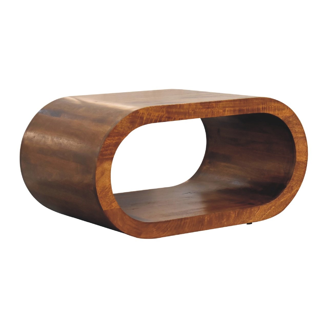 Stolik kawowy z litego drewna mango – kasztanowy, 80 cm — model IN3375 - Image 3