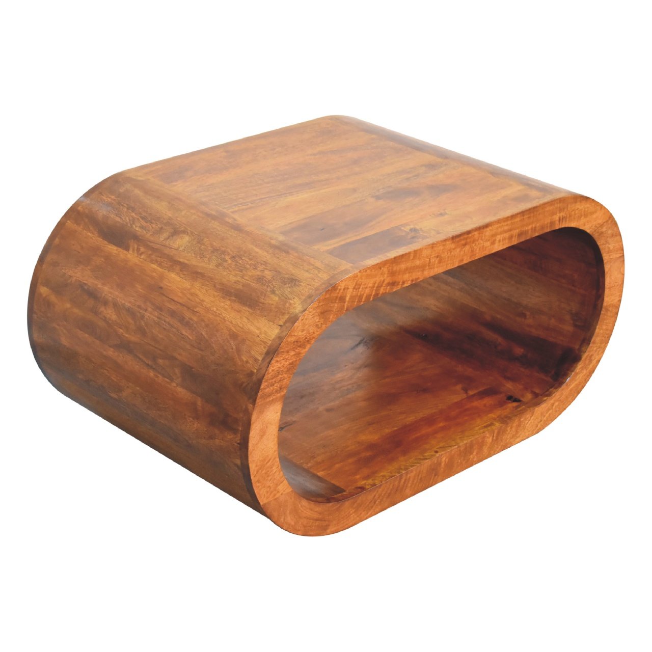 Stolik kawowy z litego drewna mango – kasztanowy, 80 cm — model IN3375 - Image 6