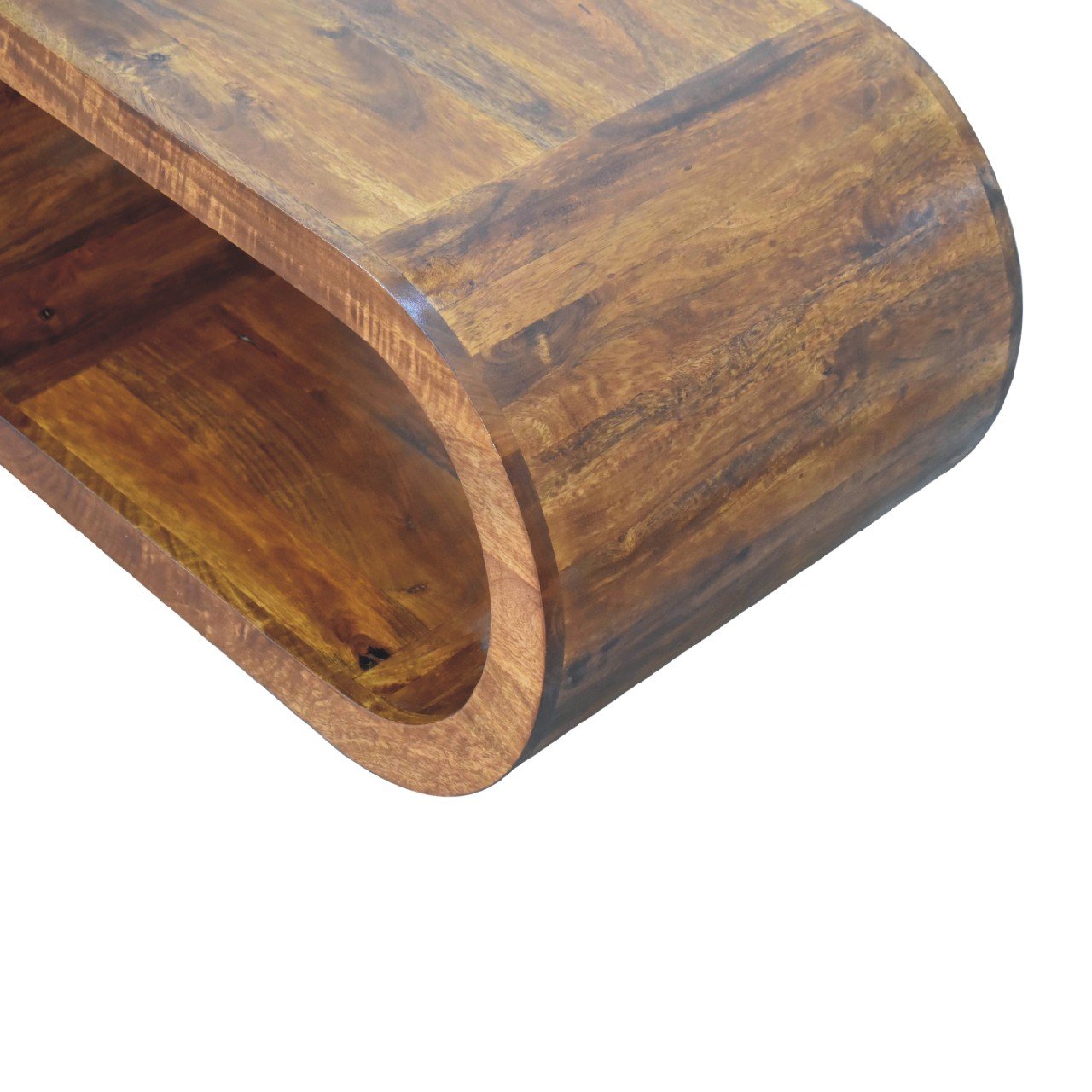 Stolik kawowy z litego drewna mango – kasztanowy, 80 cm — model IN3375 - Image 7