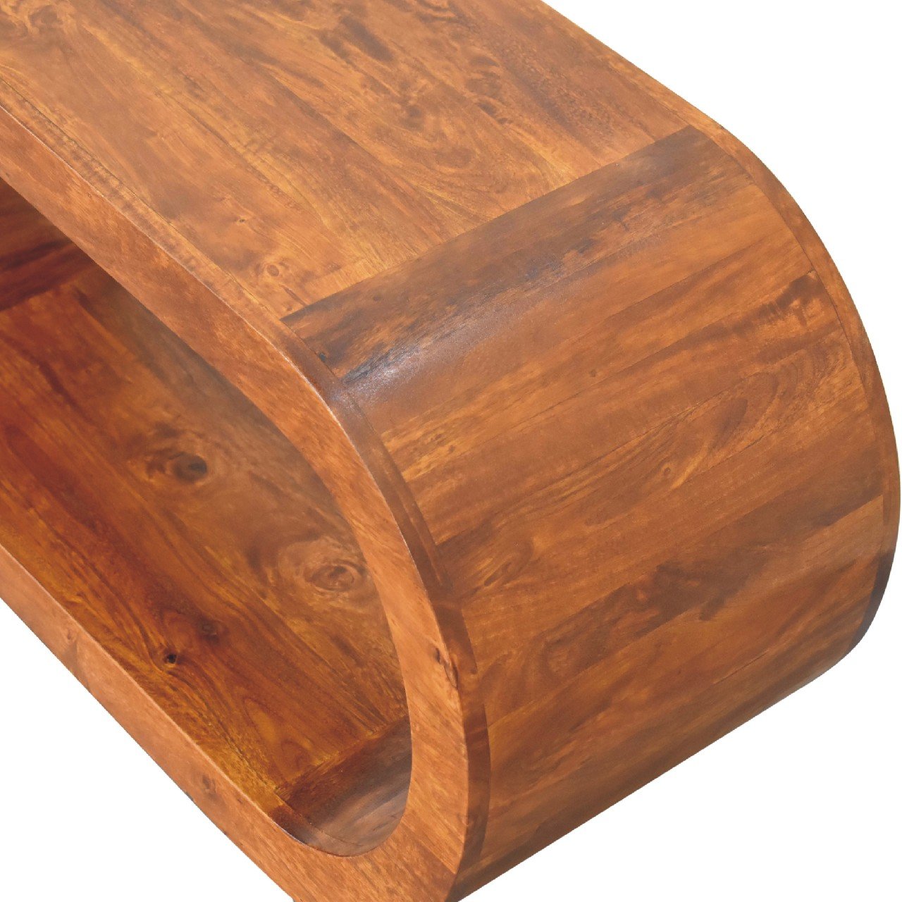 Szafka RTV z litego drewna mango – kasztanowa, 90 cm — model IN3376 - obrazek 5
